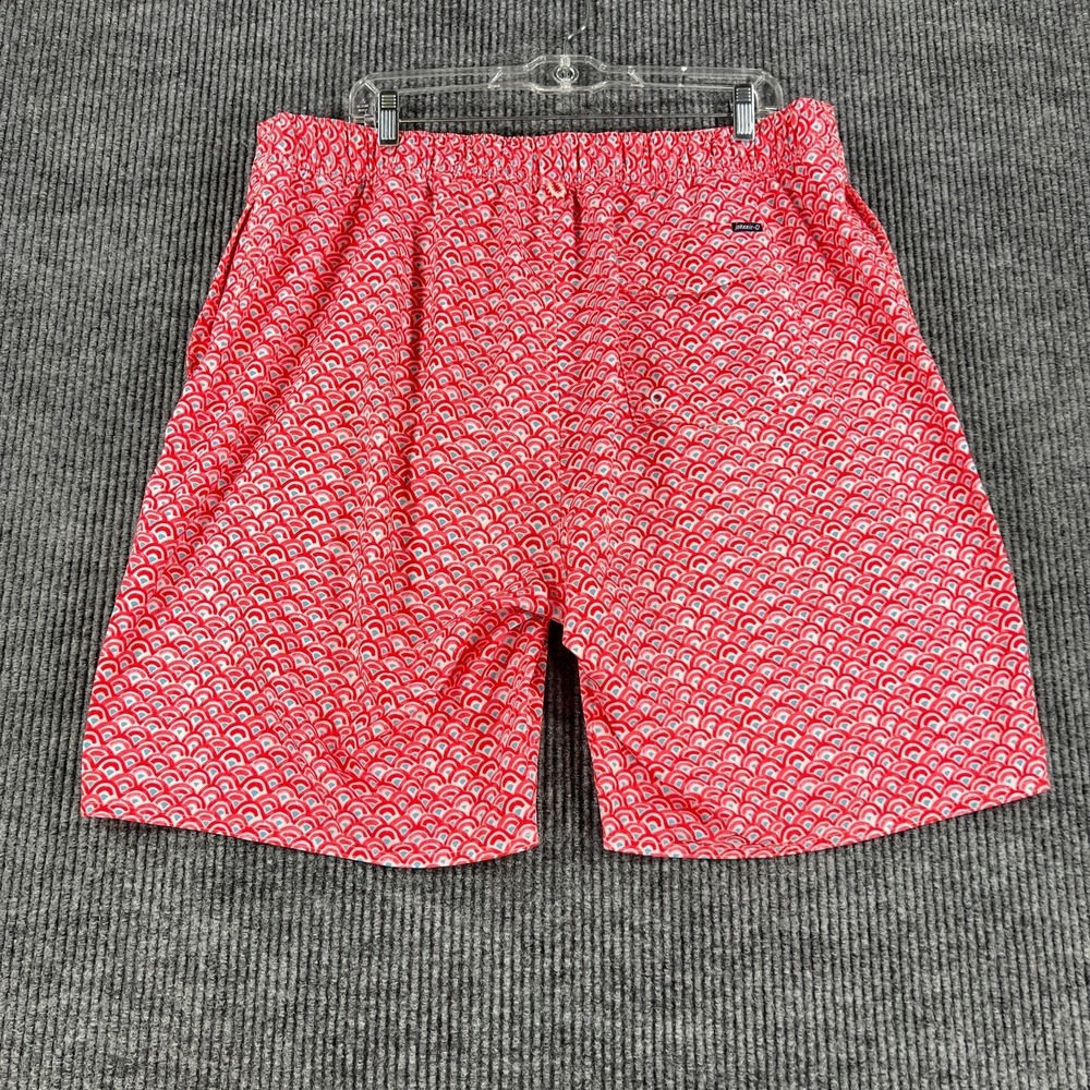 Johnnie O Swim Trunks Shorts Mens 2XL XXL Red Geometric Beach Ocean Pool - Picture 11 of 14